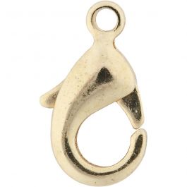 Carabiners, gold-plated, L: 10,1 mm, 5 pc/ 1 pack [HOB-61049]