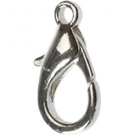 Carabiners, silver-plated, L: 18 mm, 4 pc/ 1 pack [HOB-613131]