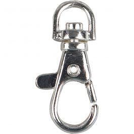 Lobster Claw Clasps, silver-plated, H: 37 mm, W: 14 mm, 2 pc/ 1 pack [HOB-613140]