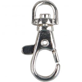 Lobster Claw Clasps, silver-plated, H: 3,7 cm, D 37 mm, W: 1,4 cm, 15 pc/ 1 pack [HOB-61314]