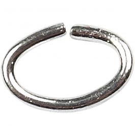 Oval Jump Rings, silver-plated, thickness 0,7 mm, 50 pc/ 1 pack [HOB-613750]
