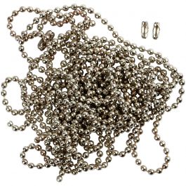 Bead Chain, silver-plated, D 1,5 mm, 3 m/ 1 roll [HOB-61530]