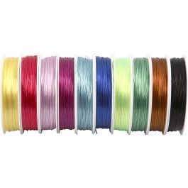 Elastic Beading Cord, assorted colours, thickness 1 mm, 10x25 m/ 1 pack [HOB-61536]