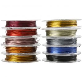 Beading Wire, assorted colours, thickness 0,38 mm, 10x10 m/ 1 pack [HOB-61582]