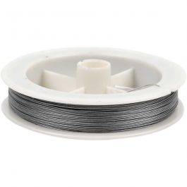 Beading Wire, silver, thickness 0,38 mm, 100 m/ 1 roll [HOB-61586]