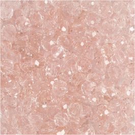 Faceted Beads, rose, size 3x4 mm, hole size 0,8 mm, 100 pc/ 1 pack [HOB-61666]