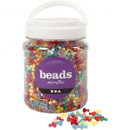 Tri-Beads, assorted colours, 385 g, D 10 mm, hole size 2 mm, 700 ml/ 1 tub [HOB-61776]