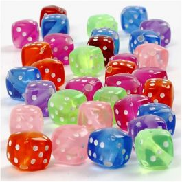 Dice Bead Mix, 105 g, size 7x7 mm, hole size 1,5 mm, 125 ml/ 1 pack [HOB-617860]