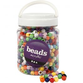Pony Beads, assorted colours, 430 g, D 10 mm, hole size 4,5 mm, 700 ml/ 1 tub [HOB-61835]