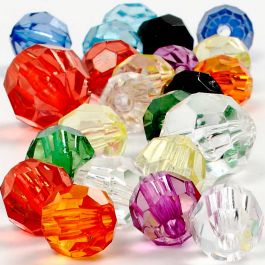 Faceted Bead Mix, 75 g, size 10-12-16 mm, hole size 1-2,5 mm, 125 ml/ 1 pack [HOB-618780]