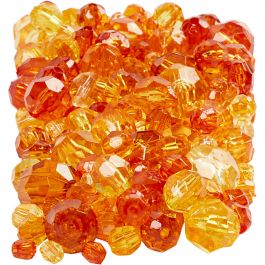Faceted Bead Mix, yellow (32227), size 4-12 mm, hole size 1-2,5 mm, 250 g/ 1 pack [HOB-61886]