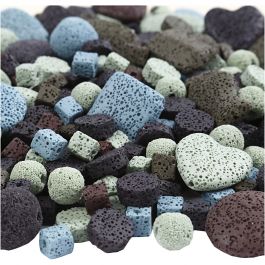 Lava Bead Mix, assorted colours, size 6-37 mm, hole size 1+2 mm, Content may vary , 20 strands/ 1 pack [HOB-63589]
