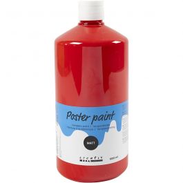 PRIMO school paint, red, matt, 1000 ml/ 1 bottle [HOB-642134]