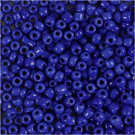 Rocaille Seed Beads, blue, D 3 mm, size 8/0 , hole size 0,6-1,0 mm, 25 g/ 1 pack [HOB-682051]