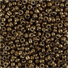 Rocaille Seed Beads, bronze, D 3 mm, size 8/0 , hole size 0,6-1,0 mm, 25 g/ 1 pack [HOB-682221]