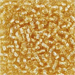 Rocaille Seed Beads, gold, D 3 mm, size 8/0 , hole size 0,6-1,0 mm, 25 g/ 1 pack [HOB-682241]