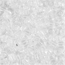 Rocaille Seed Beads, clear, D 4 mm, size 6/0 , hole size 0,9-1,2 mm, 25 g/ 1 pack [HOB-682501]