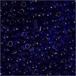 Rocaille Seed Beads, cobalt blue, D 4 mm, size 6/0 , hole size 0,9-1,2 mm, 25 g/ 1 pack [HOB-682551]