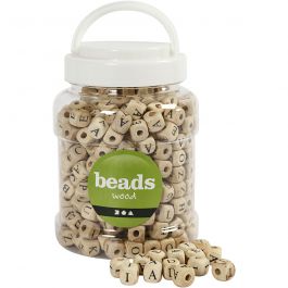 Wood Beads, 185 g, size 9x9x9 mm, hole size 3 mm, 400 ml/ 1 bucket [HOB-68475]