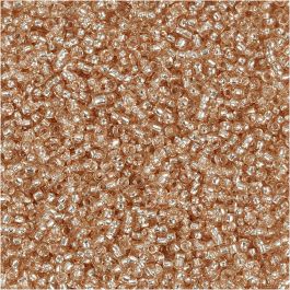 Rocaille Seed Beads, peach, D 1,7 mm, size 15/0 , hole size 0,5-0,8 mm, 25 g/ 1 pack [HOB-686750]