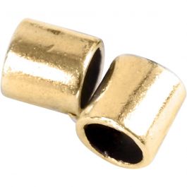 Crimpy Beads Tubes, gold-plated, size 2x2 mm, hole size 1,4 mm, 80 pc/ 1 pack [HOB-69096]