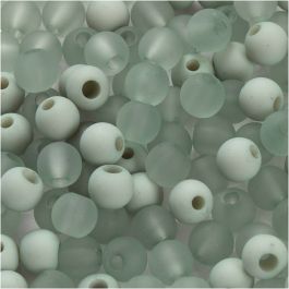 Plastic Beads, light green, D 6 mm, hole size 2 mm, 40 g/ 1 pack [HOB-69594]