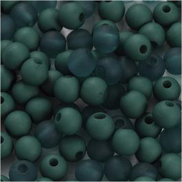 Plastic Beads, bottle green, D 6 mm, hole size 2 mm, 40 g/ 1 pack [HOB-69595]