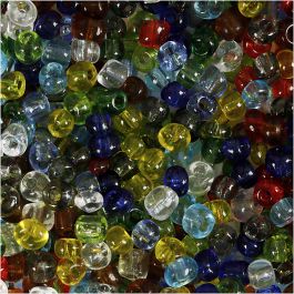 Rocaille Seed Beads, Gloss transparent, D 4 mm, size 6/0 , hole size 0,9-1,2 mm, 130 g/ 1 pack [HOB-696723]