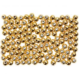 Wax Beads, gold, D 2,7 mm, hole size 0,7 mm, 150 pc/ 1 pack [HOB-698021]
