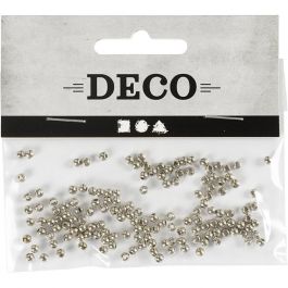 Wax Beads, silver, D 3 mm, hole size 0,7 mm, 150 pc/ 1 pack [HOB-698041]