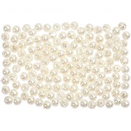 Wax Beads, mother-of-pearl, D 3 mm, hole size 0,7 mm, 150 pc/ 1 pack [HOB-698061]