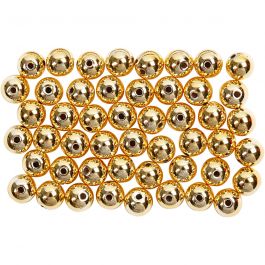 Wax Beads, gold, D 5 mm, hole size 0,7 mm, 100 pc/ 1 pack [HOB-698121]