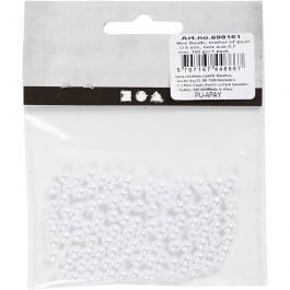 Wax Beads, mother-of-pearl, D 5 mm, hole size 0,7 mm, 100 pc/ 1 pack [HOB-698161]