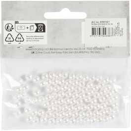 Wax Beads, mother-of-pearl, D 5 mm, hole size 0,7 mm, 100 pc/ 1 pack [HOB-698161]
