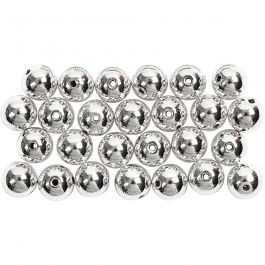 Wax Beads, silver, D 8 mm, hole size 1 mm, 50 pc/ 1 pack [HOB-698241]
