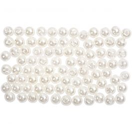 Wax Beads, mother-of-pearl, D 4 mm, hole size 0,7 mm, 150 pc/ 1 pack [HOB-698361]