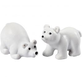 Miniature figurines, white, H: 30 mm, L: 45 mm, 2 pc/ 1 pack [HOB-69837]