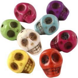 Howlite Beads, bold colours, D 12 mm, hole size 1,5 mm, 32 pc/ 1 pack [HOB-69919]