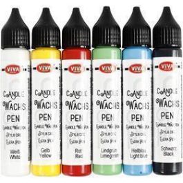 Candle Pen, bold colours, 6x28 ml/ 1 pack [HOB-73512]