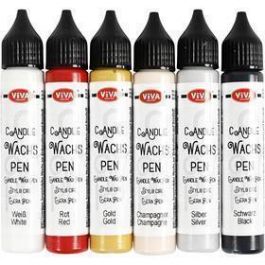 Candle Pen, standard colours, 6x28 ml/ 1 pack [HOB-73514]