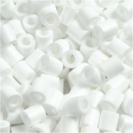 Fuse Beads, white (32221), size 5x5 mm, hole size 2,5 mm, medium, 1100 pc/ 1 pack [HOB-751150]