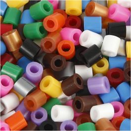 Fuse Beads with a Split, standard colours, size 5x5 mm, hole size 2,5 mm, medium, 1100 asstd./ 1 pack [HOB-751350]
