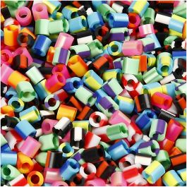 Fuse Beads, stripe, size 5x5 mm, hole size 2,5 mm, medium, 10000 asstd./ 1 pack [HOB-75210]