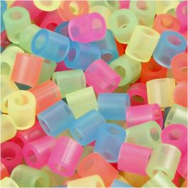 Fuse Beads, neon colours, size 5x5 mm, hole size 2,5 mm, medium, 30000 asstd./ 1 pack [HOB-752501]