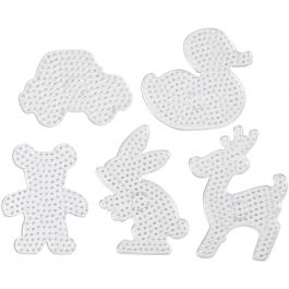 Peg Board, clear, Teddy bear, car, deer, duck and rabbit, size 16x19,5-19x24 cm, JUMBO, 5 pc/ 1 pack [HOB-75323]