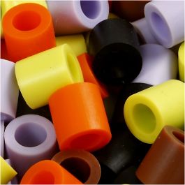 Fuse Beads, autumn mix, size 10x10 mm, hole size 5,5 mm, JUMBO, 2450 asstd./ 1 bucket [HOB-753533]