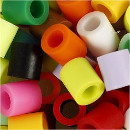 Fuse Beads, additional colours, size 10x10 mm, hole size 5,5 mm, JUMBO, 3200 asstd./ 1 pack [HOB-753541]