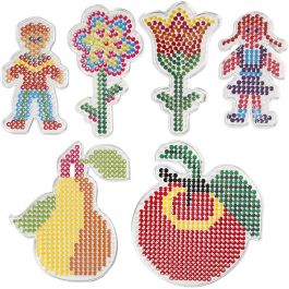 Peg Board, flowers, girl, boy, apple and pear, size 8,5x14-14x16 cm, 6 pc/ 1 pack [HOB-75595]