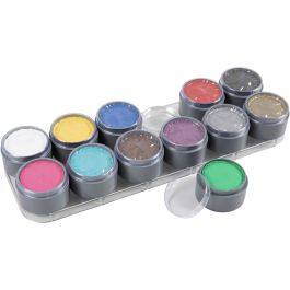 Water-based Face Paint Palette, assorted colours, 12x15 ml/ 1 pc [HOB-77003]