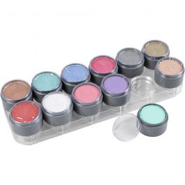 Water-based Face Paint Palette, assorted colours, 12x15 ml/ 1 pc [HOB-77066]